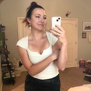 White free people tee